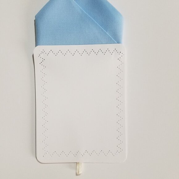 New - Light Blue Cotton Pre-Folded Pocket Square Handkerchief Insert - Picture 4 of 6